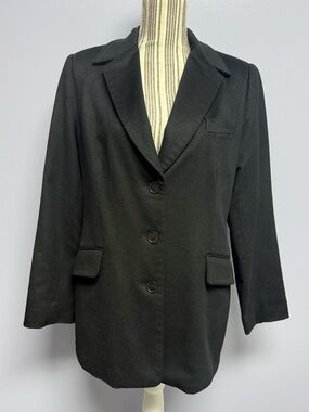 Harlan New York 100% cashmere Women's Black Tailored Single-Breasted Blazer 10